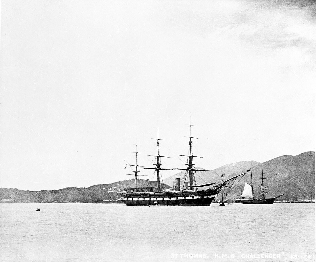 HMS Challenger at St Thomas,1873