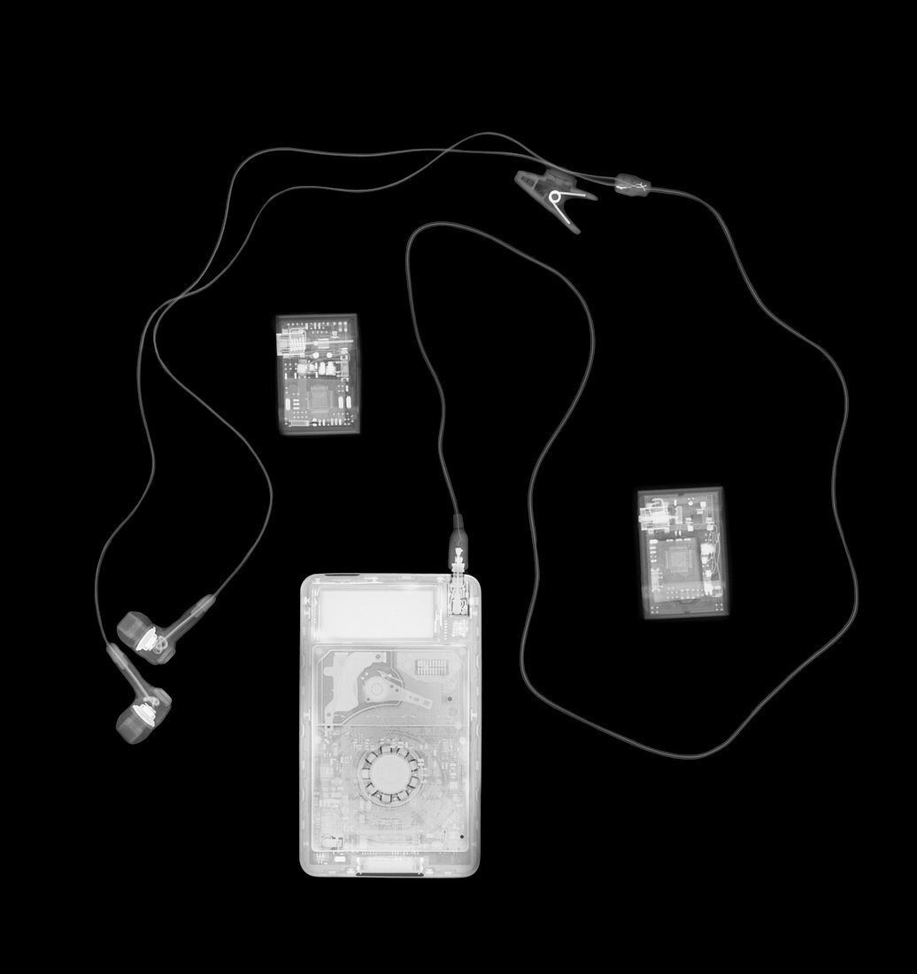 X-ray oF a portable audio player