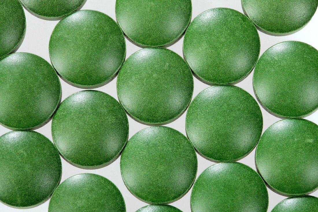 Microalgae food supplement tablets