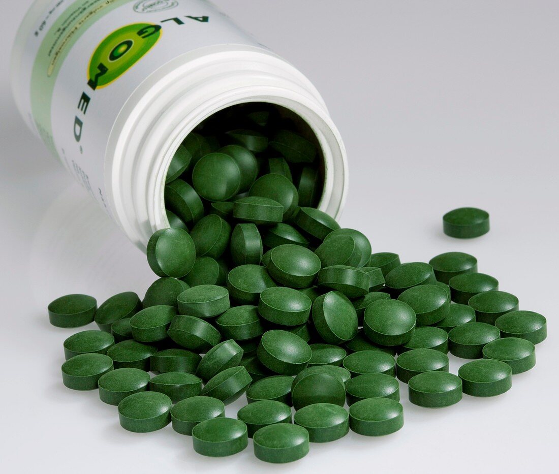 Microalgae food supplement tablets