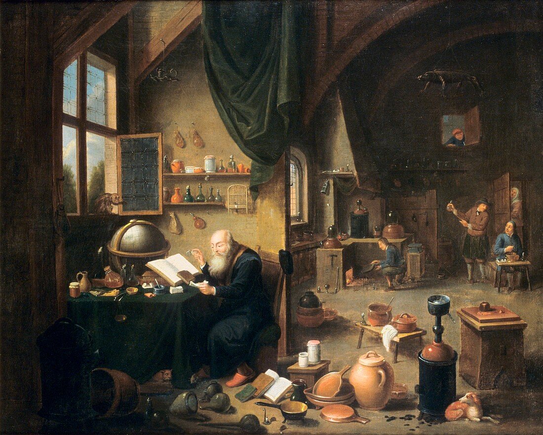 Alchemist's workshop,historical artwork