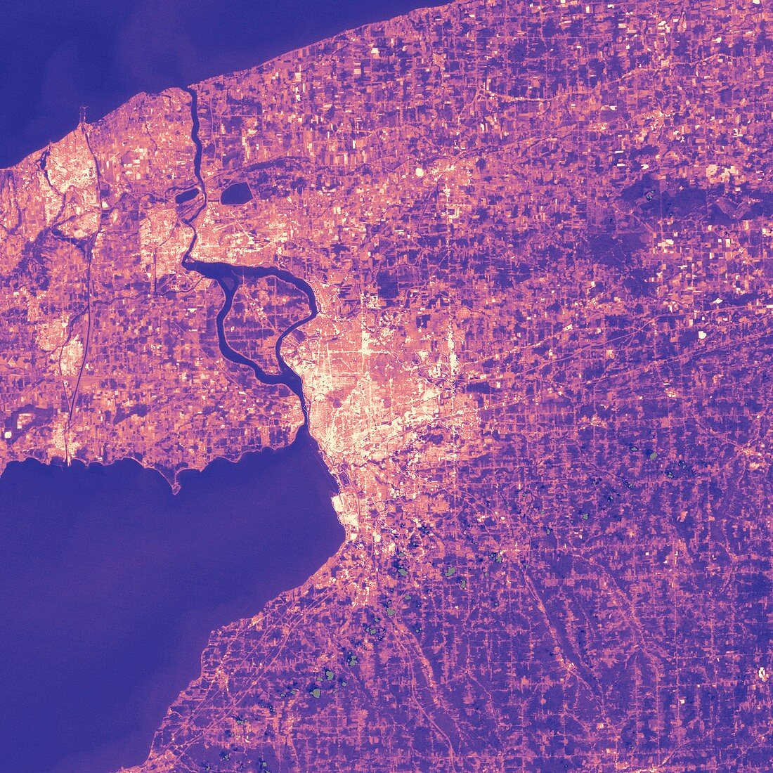 Urban heat island,satellite image