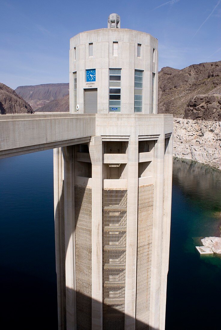 Intake tower in Lake Mead at Hoover Dam