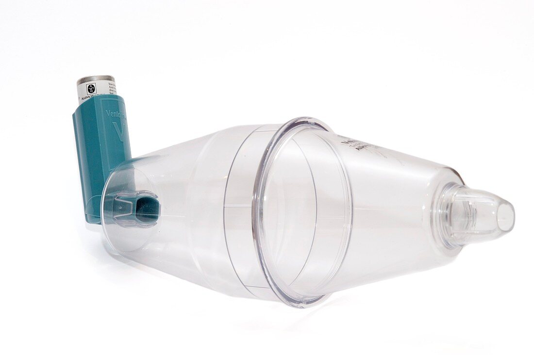Ventolin asthma inhaler with spacer