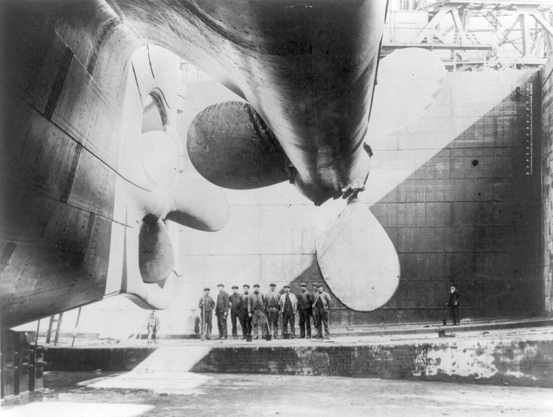 Titanic ready for launch,1911