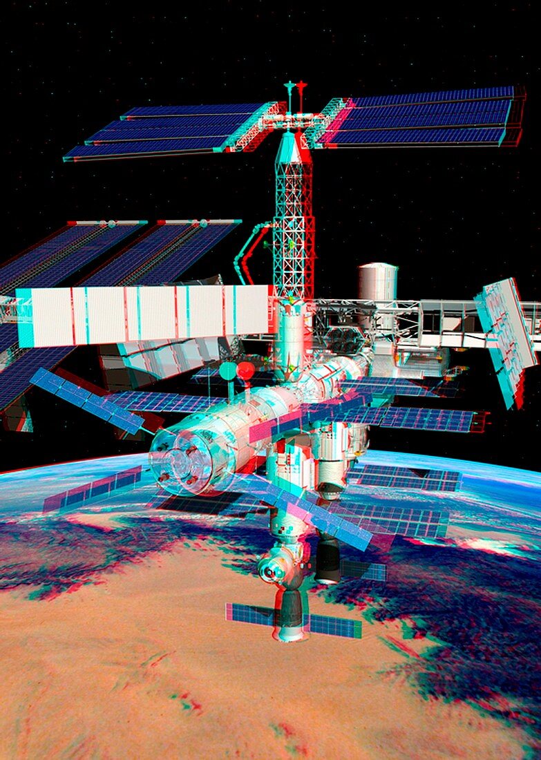 ATV boosting the ISS,stereo image