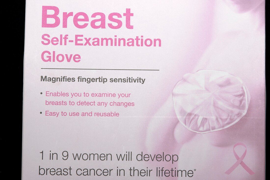Breast self-examination glove
