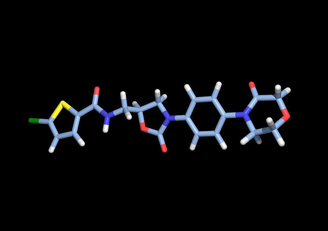 Rivaroxaban anticoagulant drug molecule