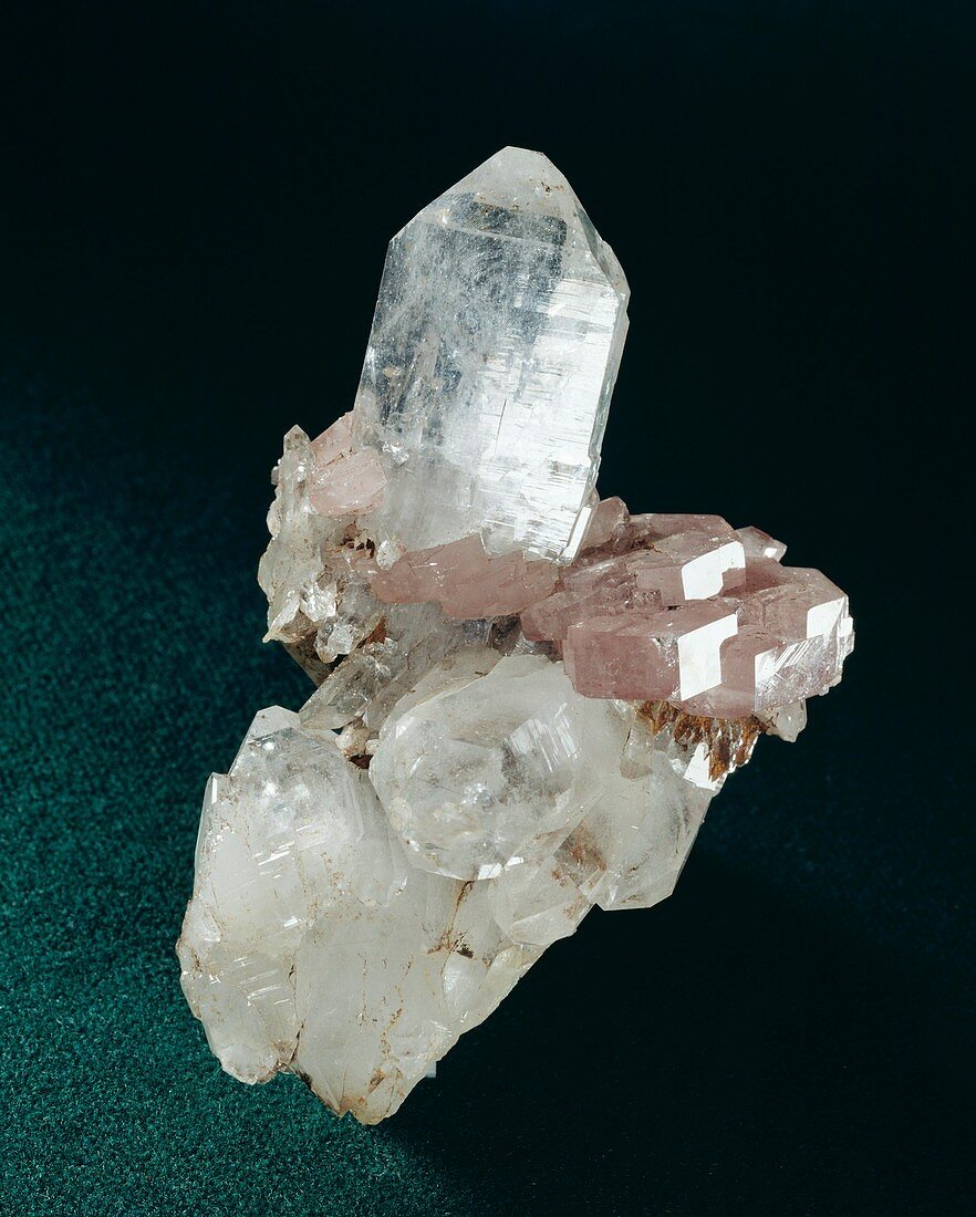 Apatite crystals in quartz