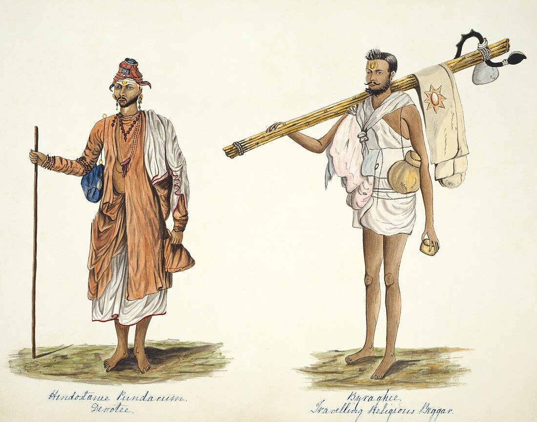 Hindu religious men,19th-century India