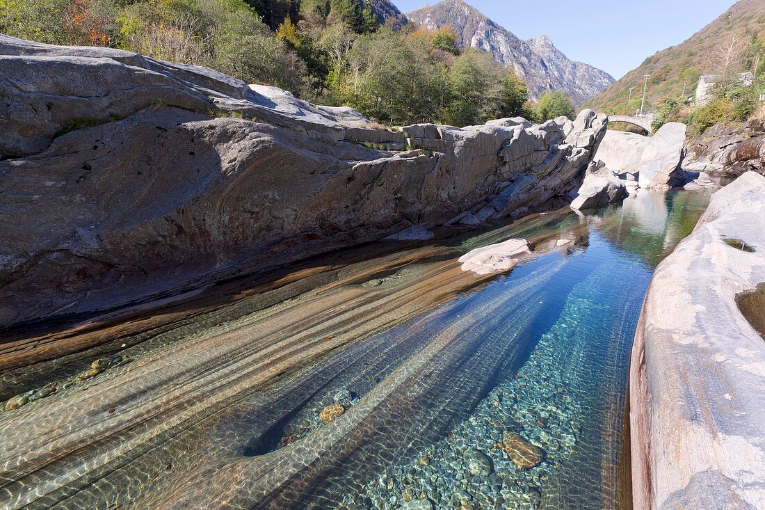 Eroded river bed,Switzerland