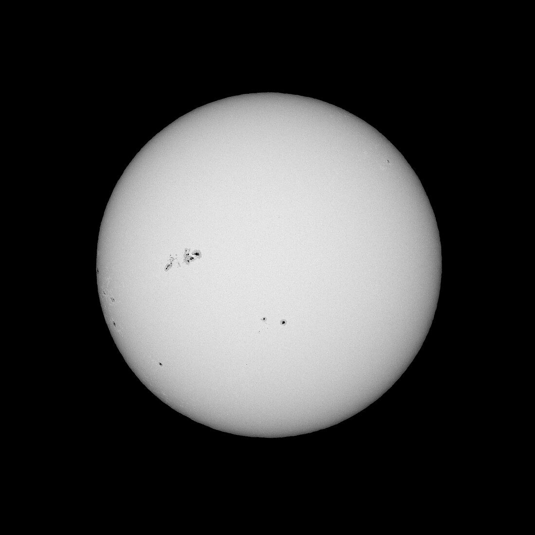 Sun and sunspots,telescope image