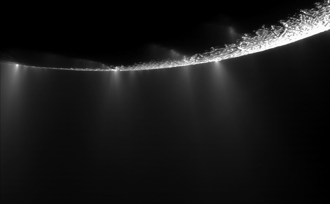 Enceladus polar jets,Cassini image