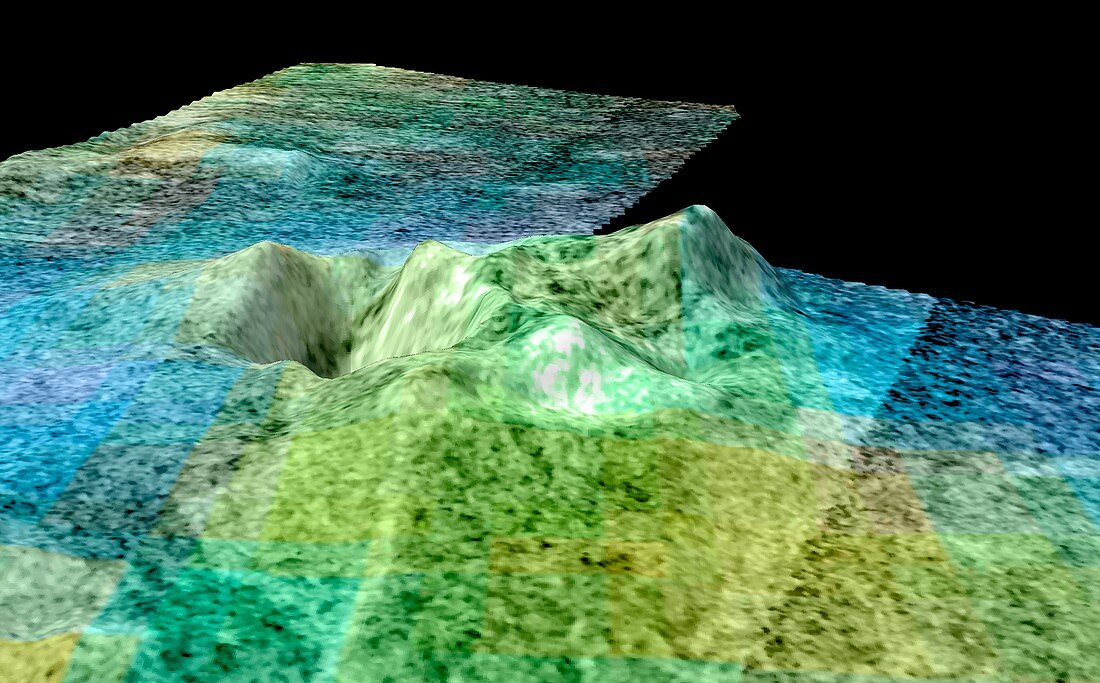 Cryovolcano on Titan,Cassini graphic