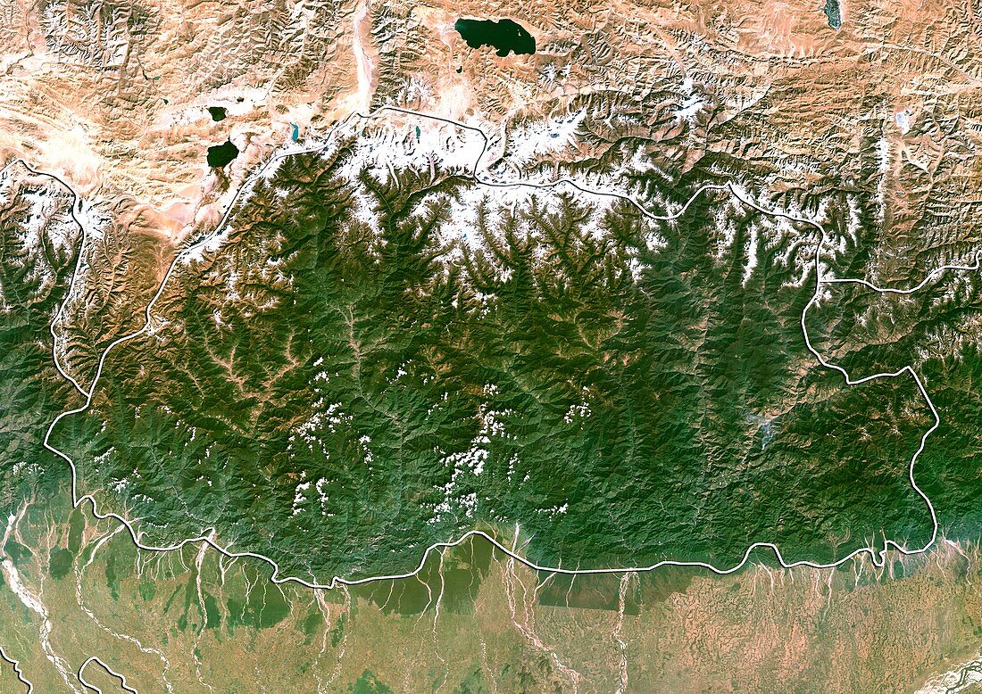 Bhutan,satellite image