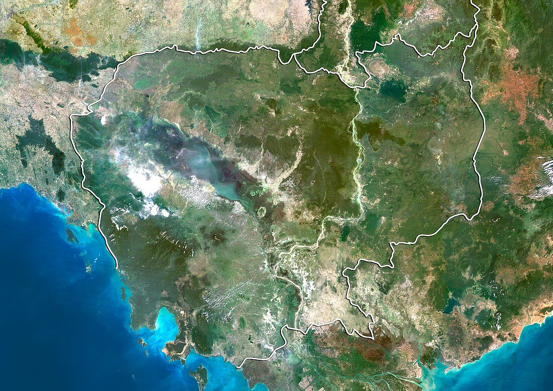 Cambodia,satellite image