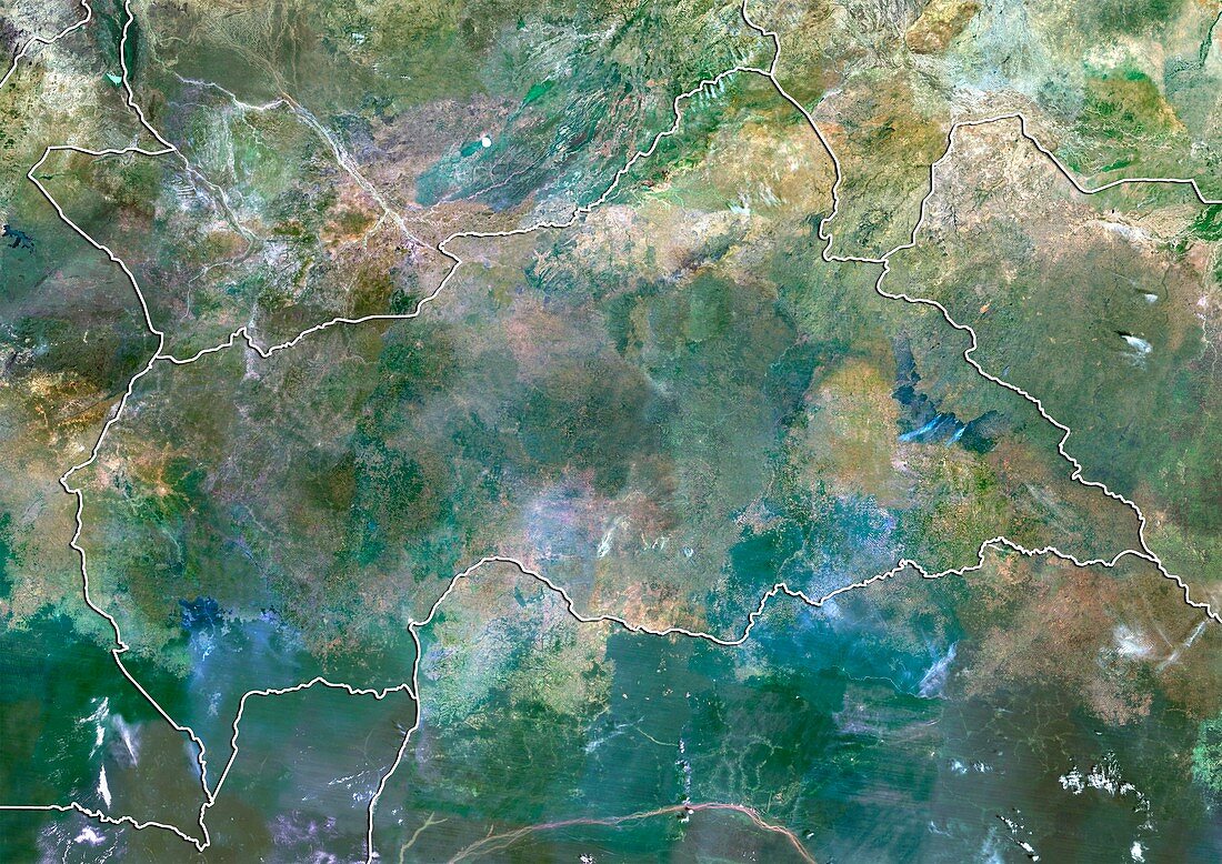 Central African Republic,satellite image