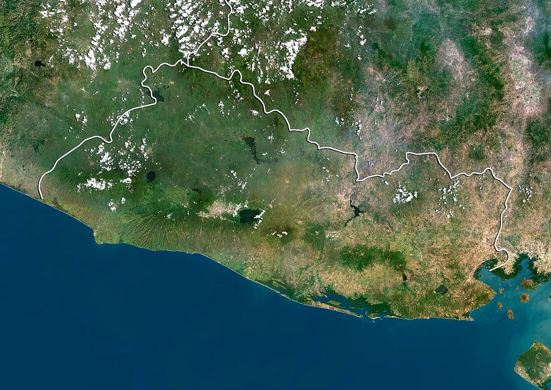 El Salvador,satellite image