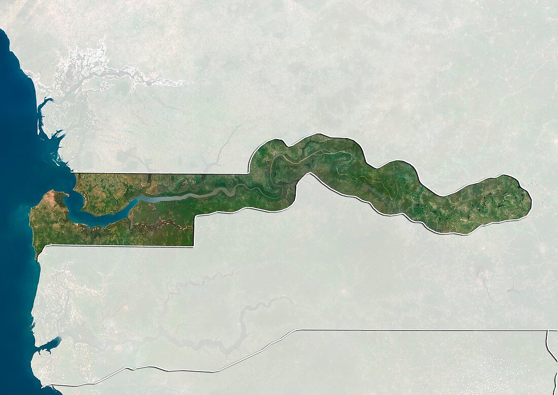 Gambia,satellite image