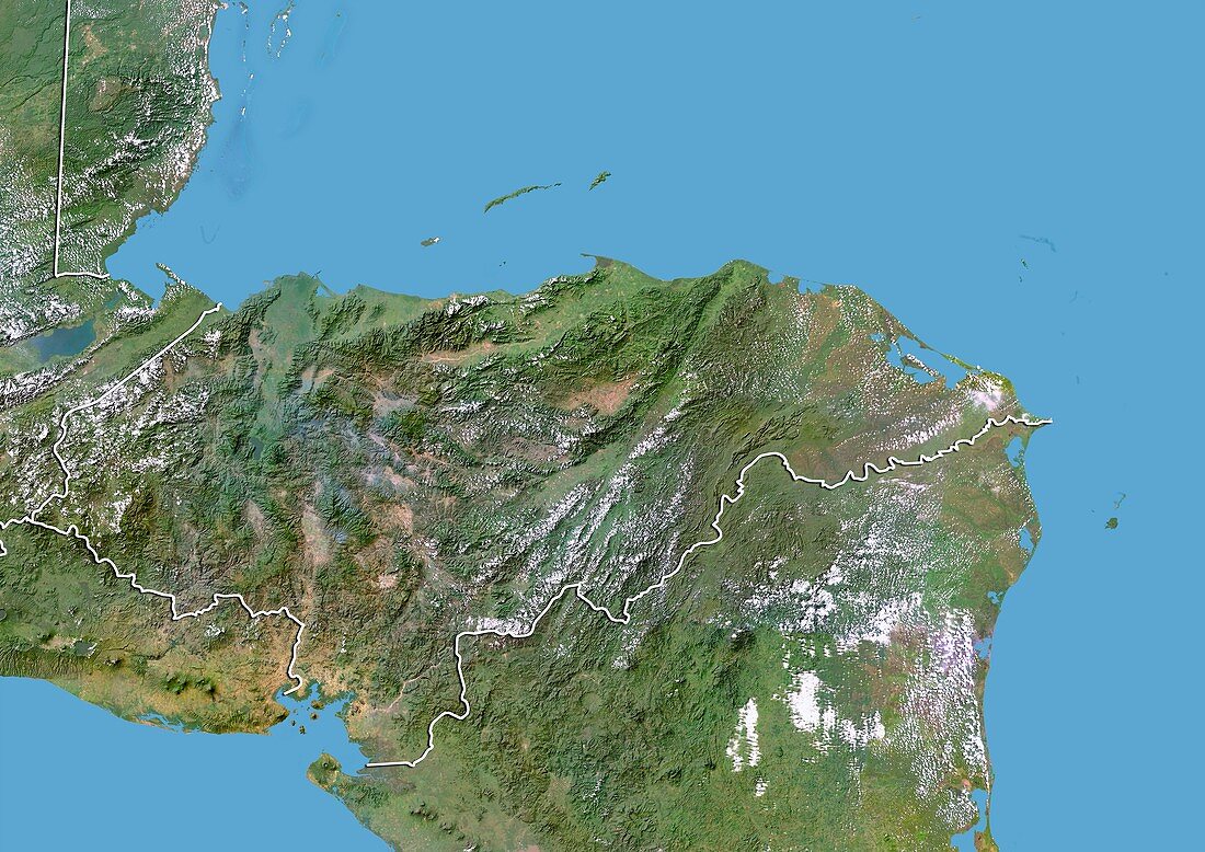 Honduras,satellite image
