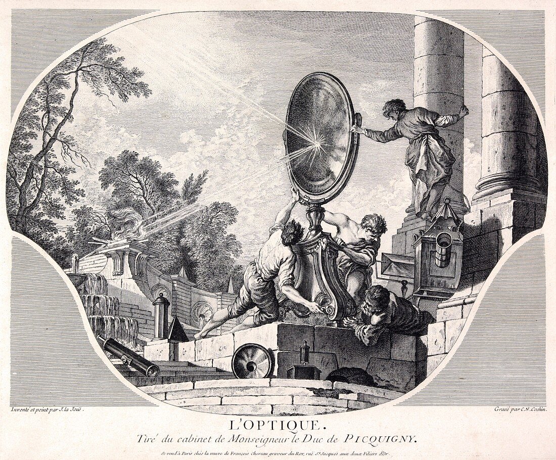 Optics allegory,18th-century artwork