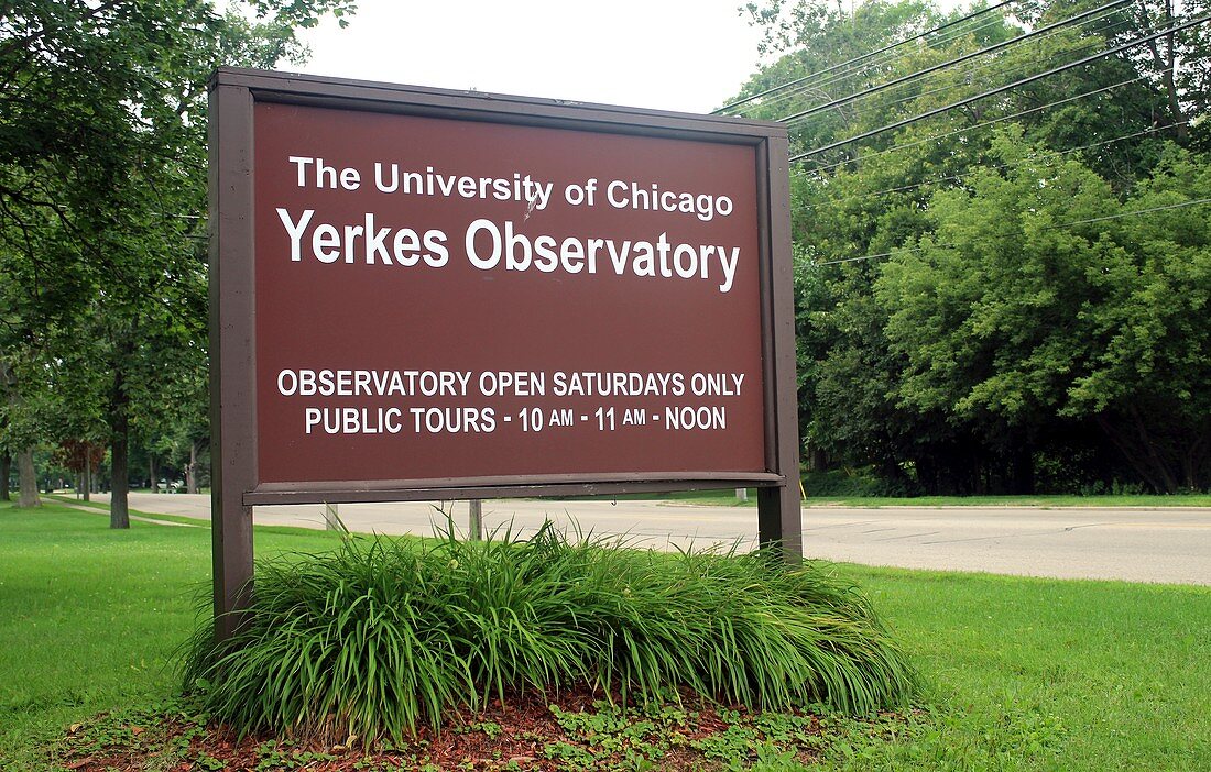 Yerkes Observatory entrance sign
