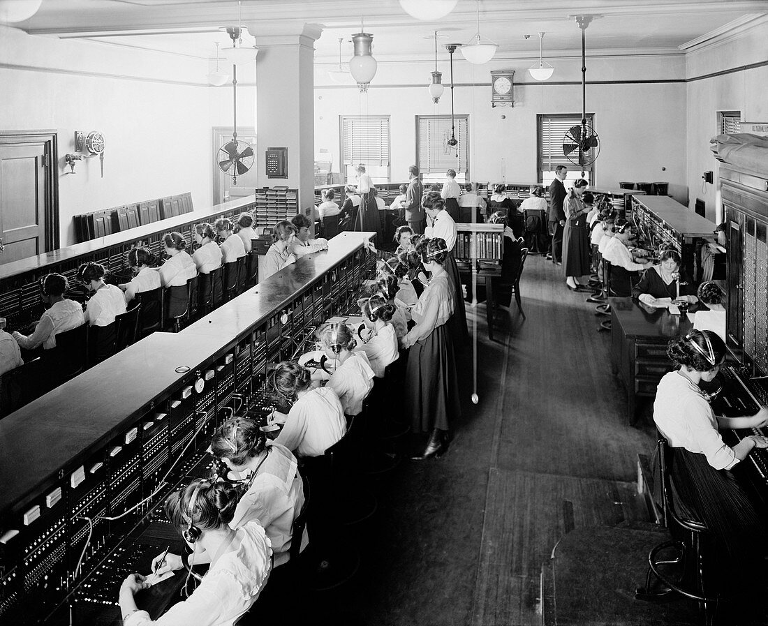 Telephone switchboards,20th century