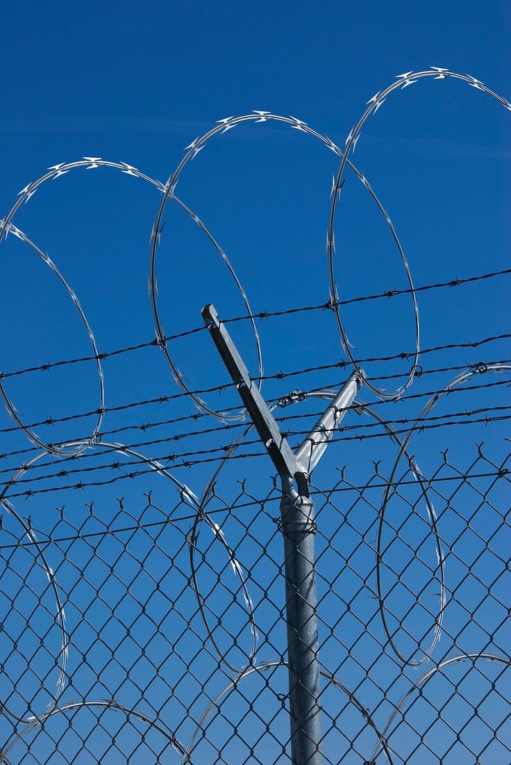 Razor wire fence in Las Vegas