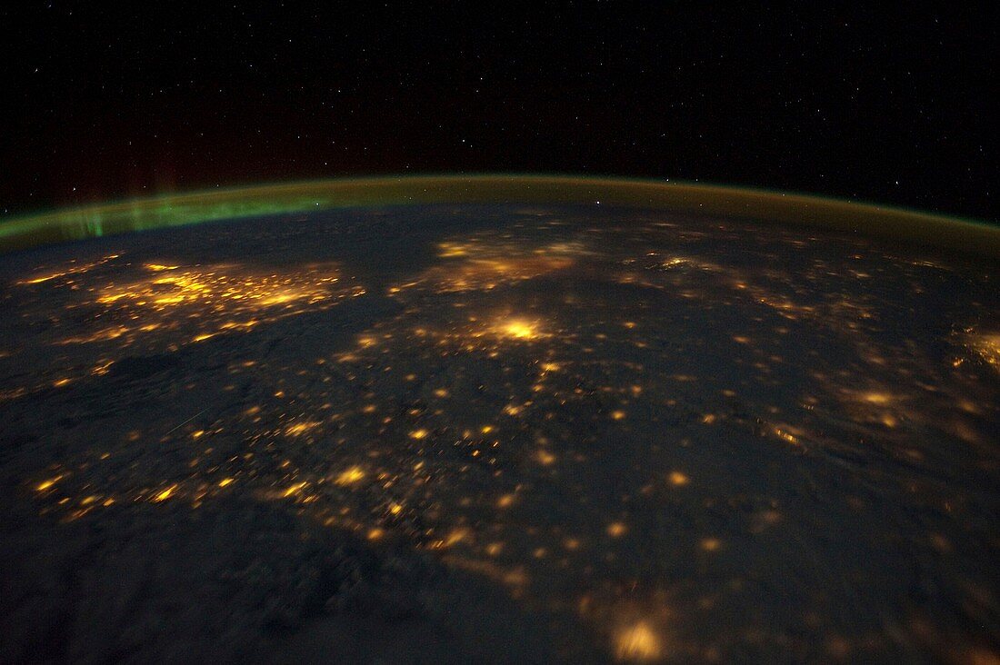 UK and France at night from space
