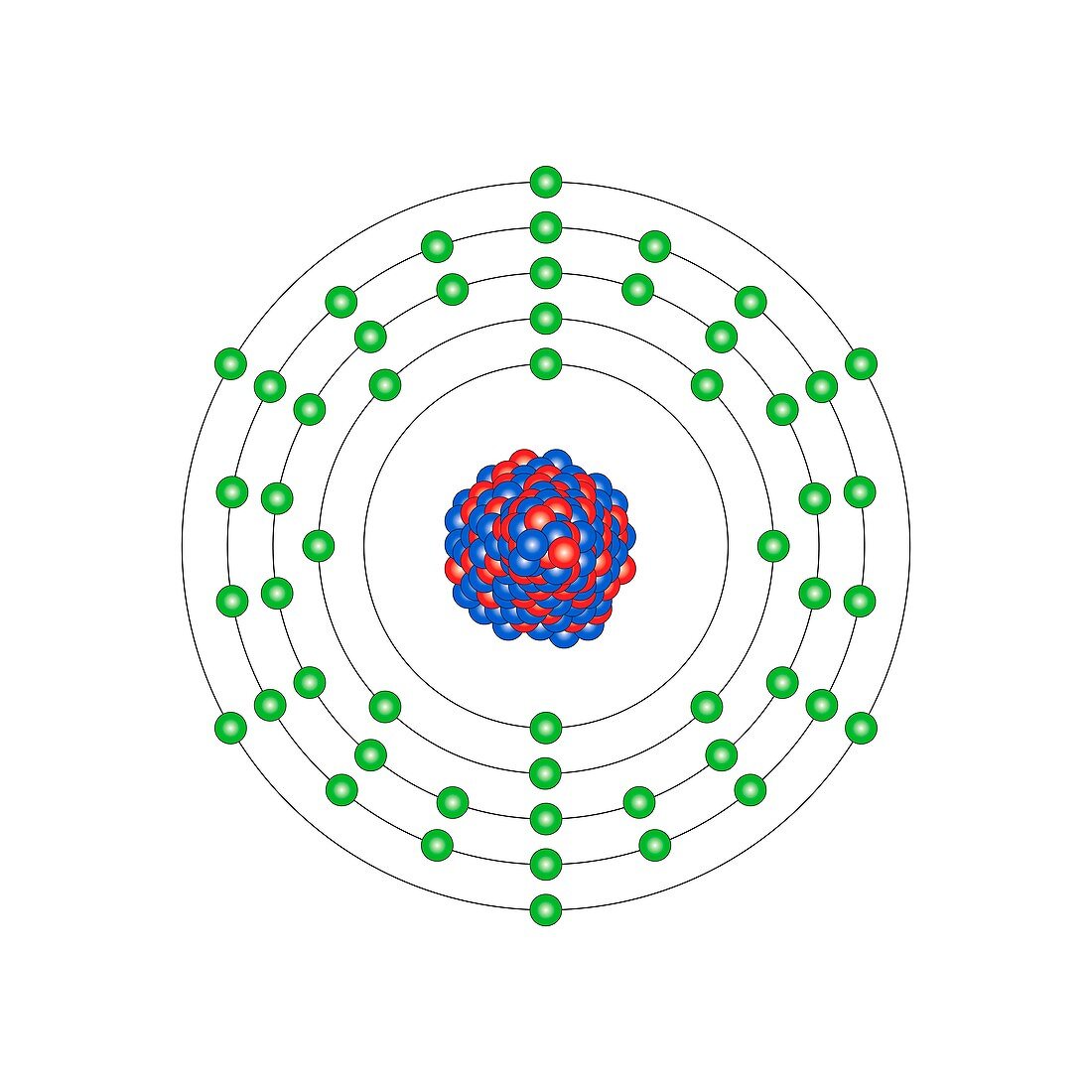 Tellurium,atomic structure