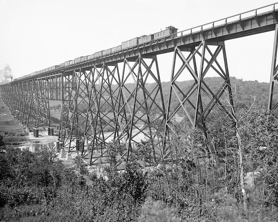 Railroad viaduct near Boone,USA,1901