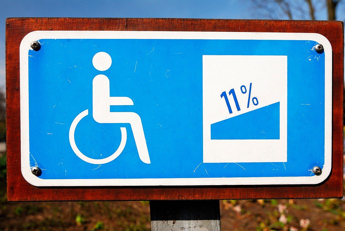 Wheelchair users warning sign