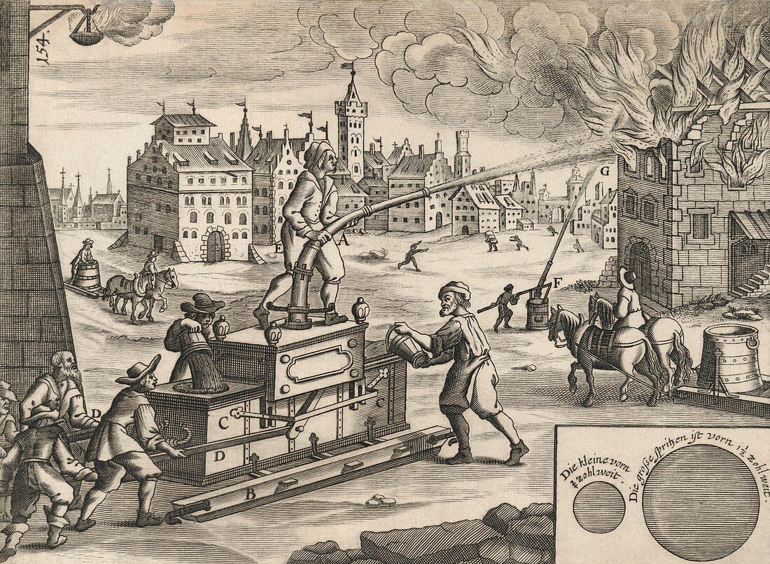 Firefighting water pump,17th century