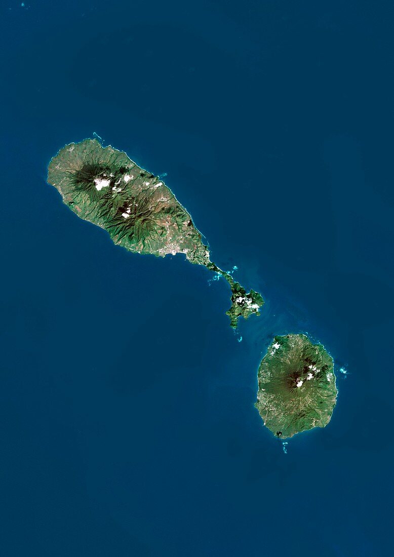 Saint Kitts and Nevis,satellite image