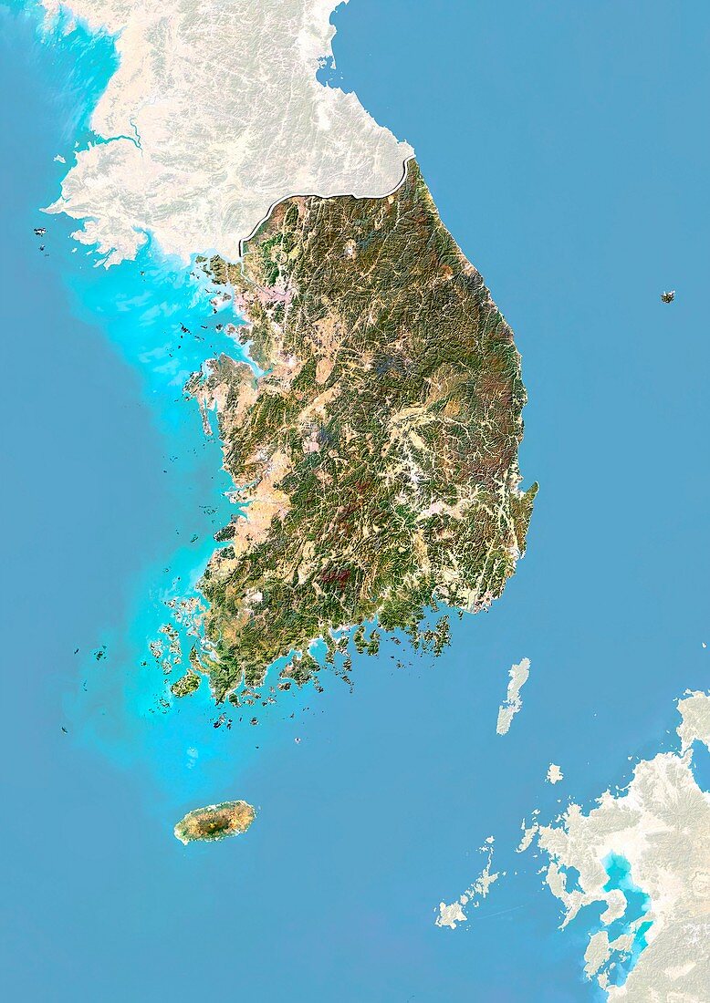 South Korea,satellite image