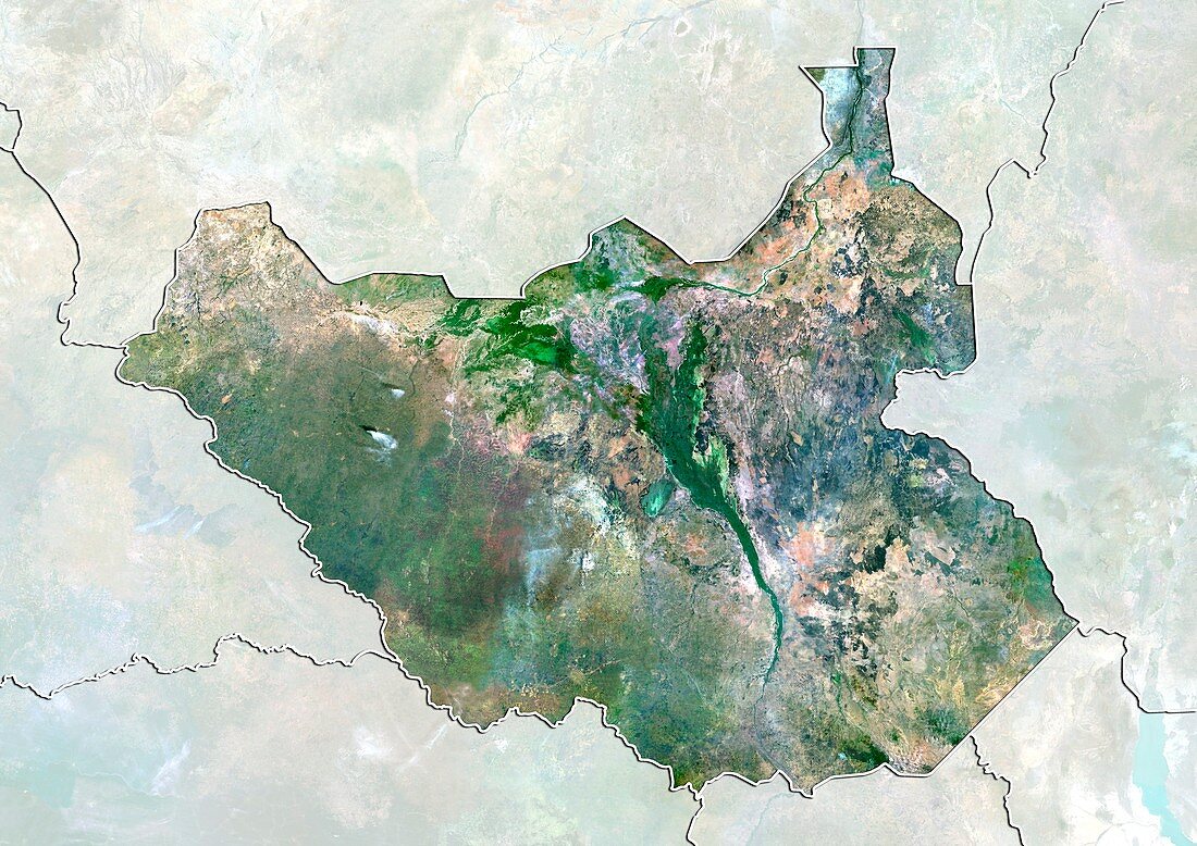South Sudan,satellite image