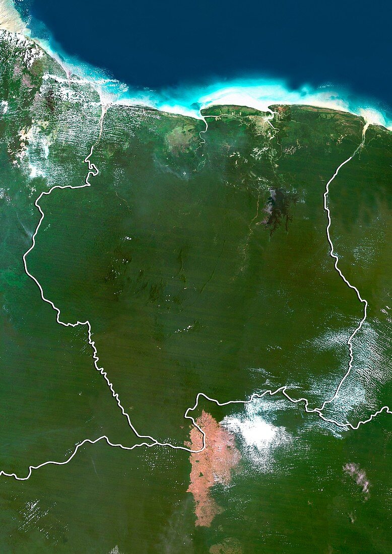 Suriname,satellite image