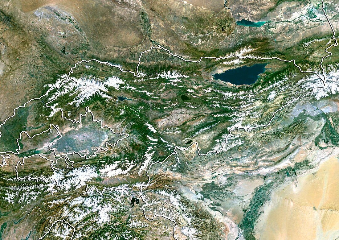 Kyrgyzstan,satellite image