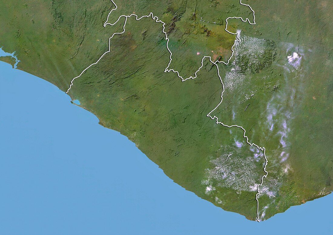 Liberia,satellite image