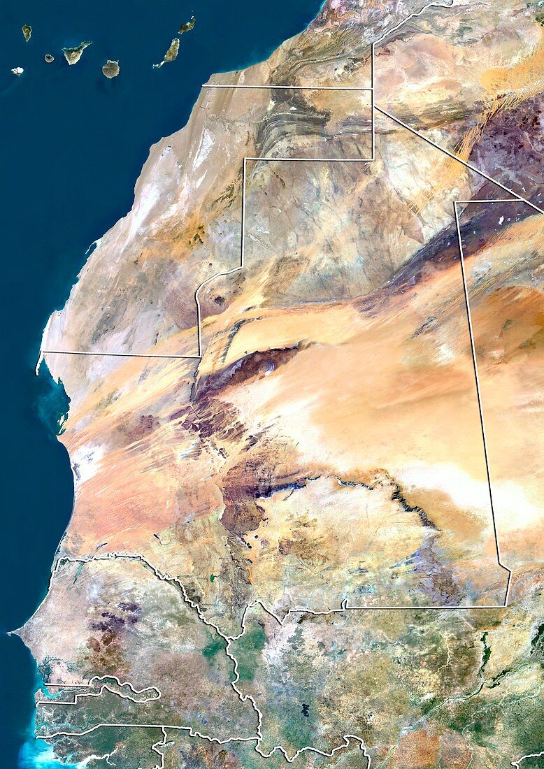 Mauritania,satellite image