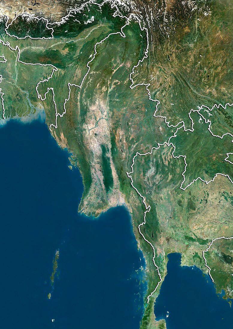 Burma,satellite image