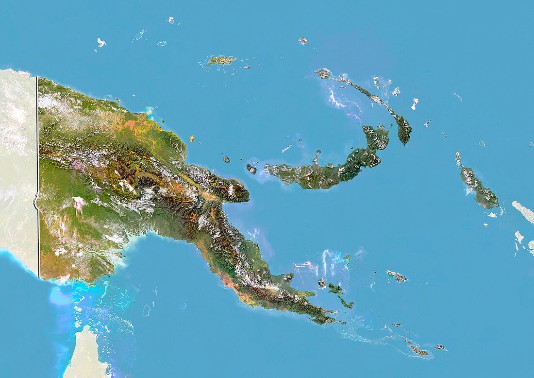 Papua New Guinea,satellite image