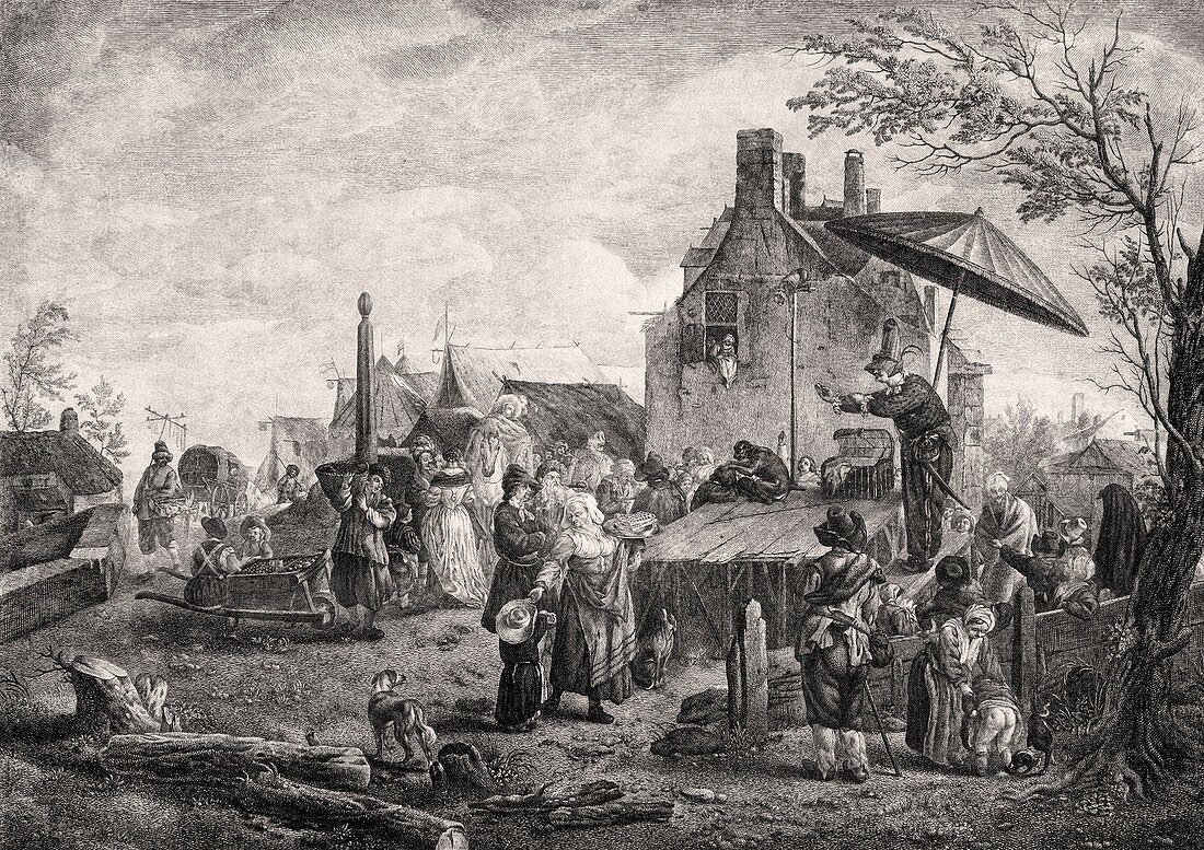 Quack at a village fair,18th century