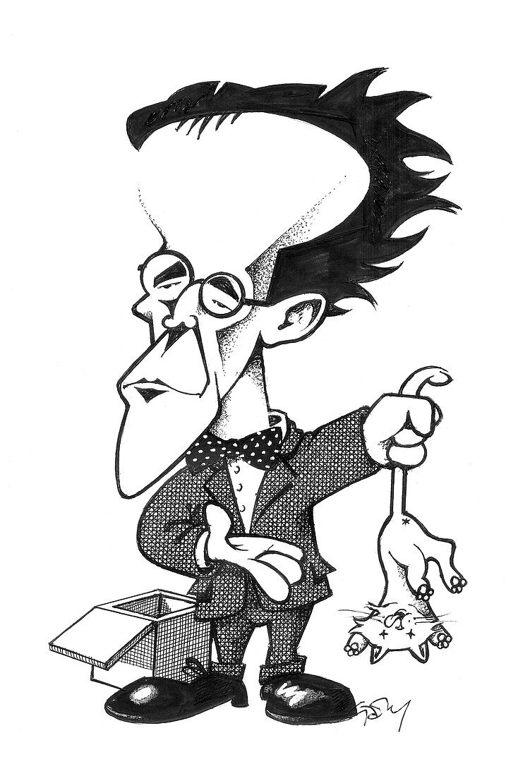Erwin Schrodinger,caricature