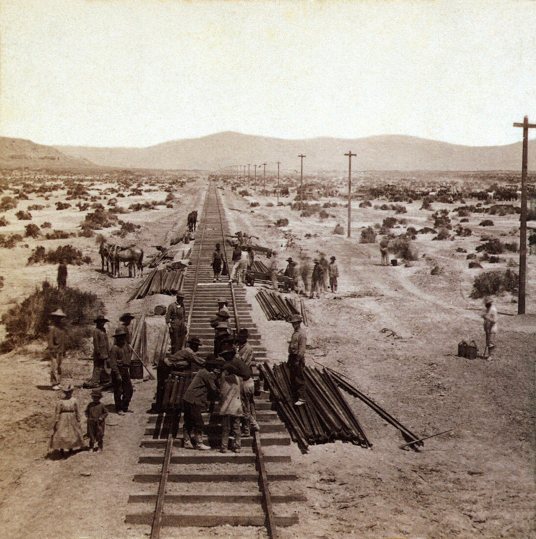 Laying Transcontinental Railroad,1860s
