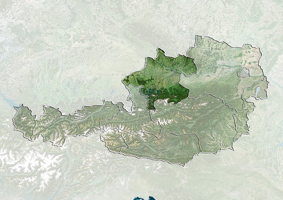 Upper Austria,Austria,satellite image