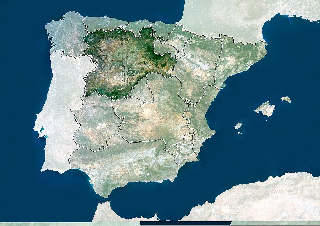 Castile and Leon,Spain,satellite image