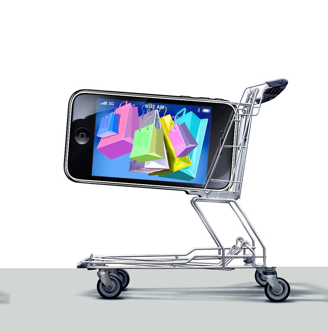 Mobile internet shopping,concept