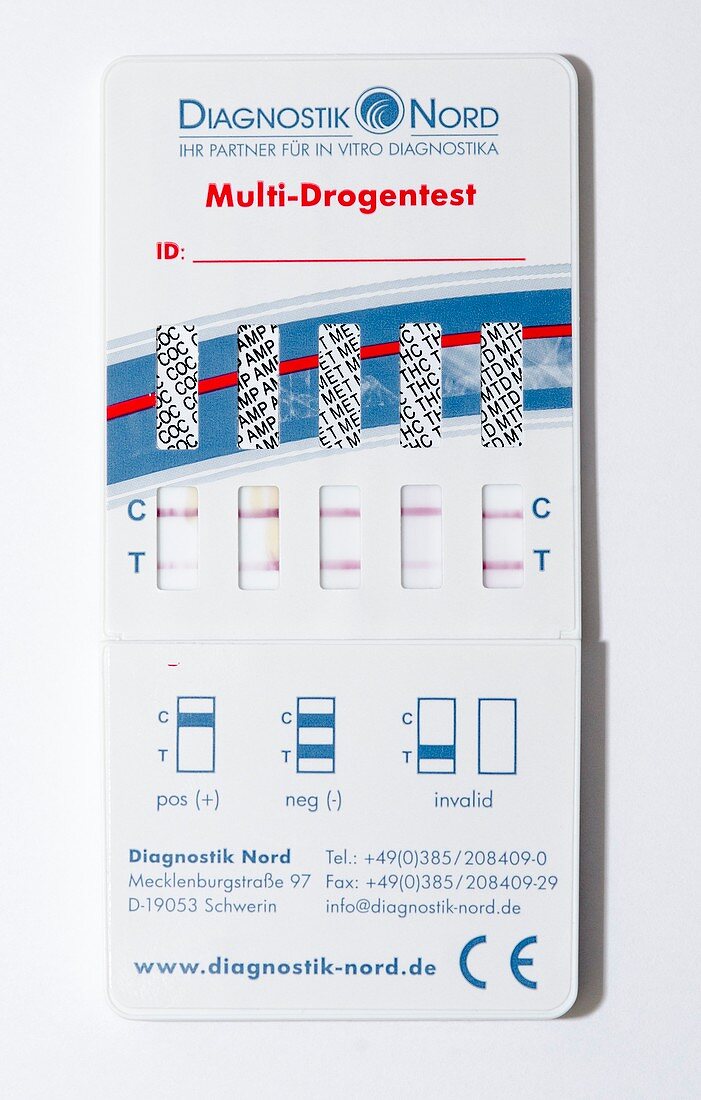 Urine drug test card