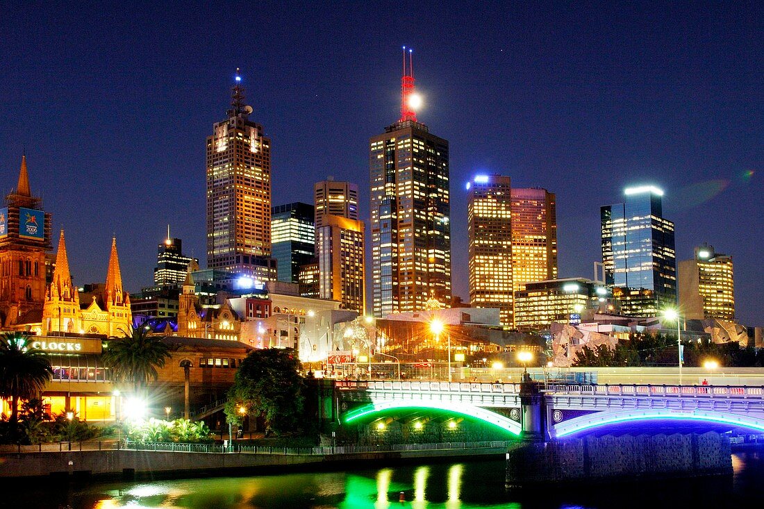 Melbourne,Australia,at night